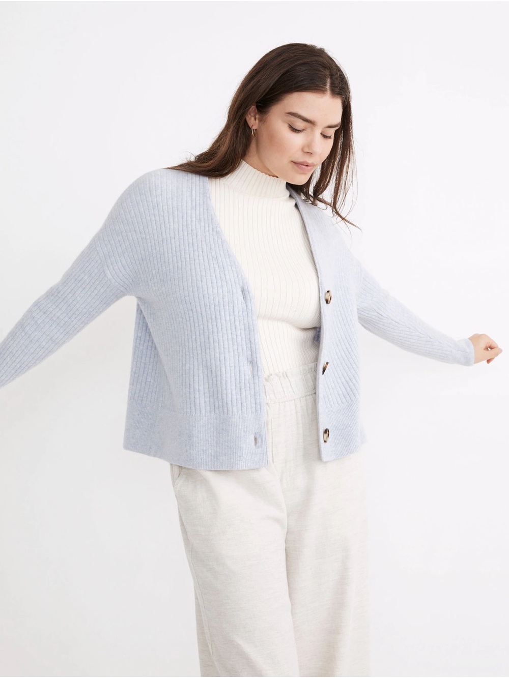 Madewell Cameron Ribbed Cardigan Sweater in Coziest Yarn